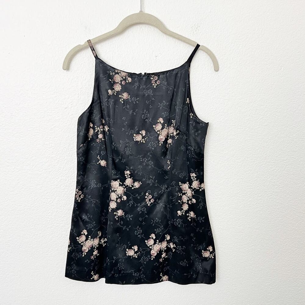 [Vintage] All That Jazz 90s Y2K Floral Satin High Neck Halter Blouse Sz Small S